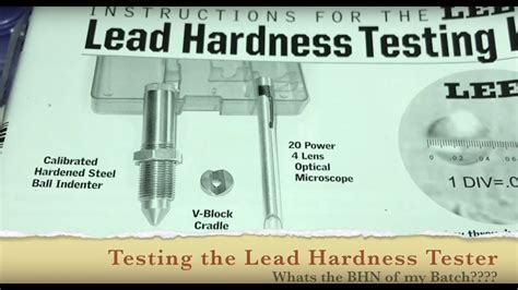 how to test lead hardness for bullets|lee lead hardness tester chart.